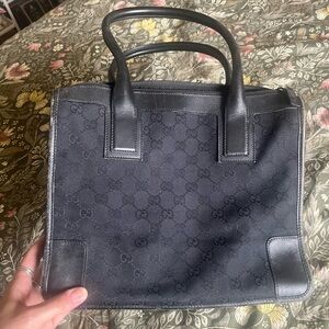 Gucci Black Canvas Top-Handle